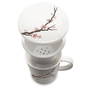 Theebeker Sakura met deksel + filter 300 ml (Ø9,5x11 cm)