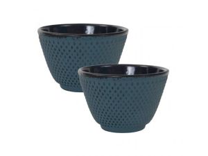 Arare Theeset 0.8 ltr Blauw + Onderzetter Rond 14 cm + 2x Theekop 120ml (set van 4)