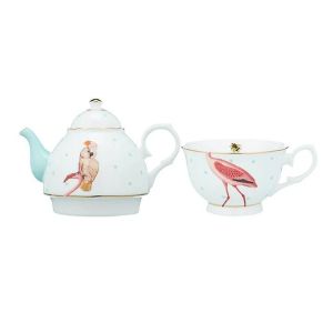 Tea for One 500ml Flamingo & Parrot (giftbox) Yvonne Ellen