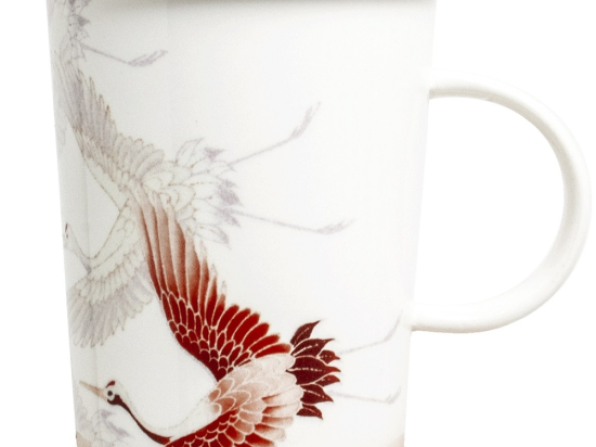 Theebeker Tsuru met deksel + filter 300 ml (Ø9,5x11 cm)