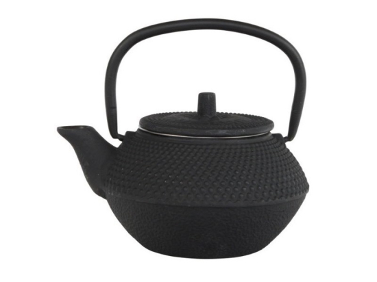 Arare Theepot 0.35 ltr + RVS filter Zwart