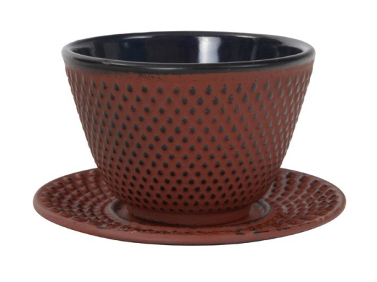 Arare Theekop en Schotel 120ml Rood