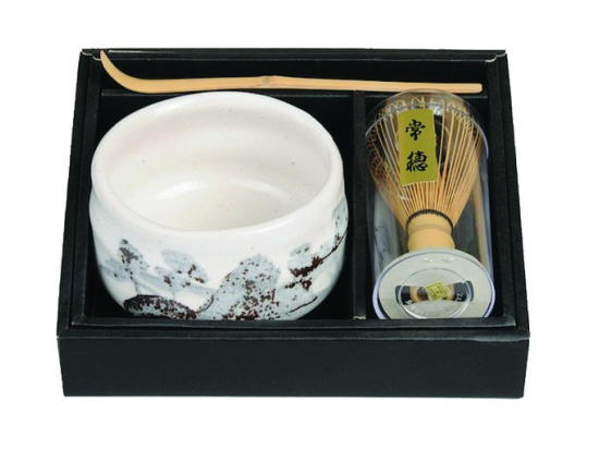 Matcha Superior (11x8 cm) Theeset Wit + Matcha klopper + theelepel (set van 3)