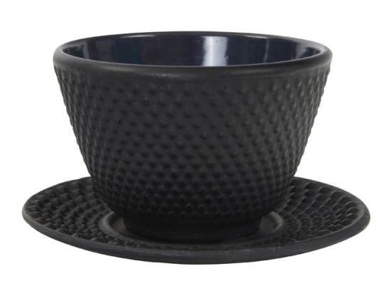 Arare 2x Theekopje en Schotel 120 ml Zwart