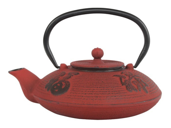 Yantai Theepot 0.80 ltr + RVS filter Rood (Japans)