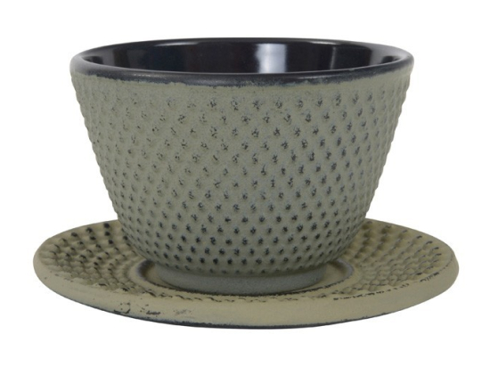 Arare 2x Theekopje en Schotel 120 ml Grijs-Groen