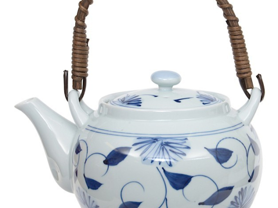 Theepot 1.05 ltr Wit-Blauw patr. 1 Arita