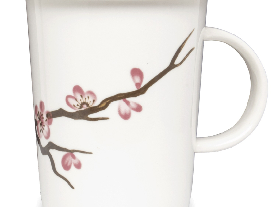 Theebeker Sakura met deksel + filter 300 ml (Ø9,5x11 cm)